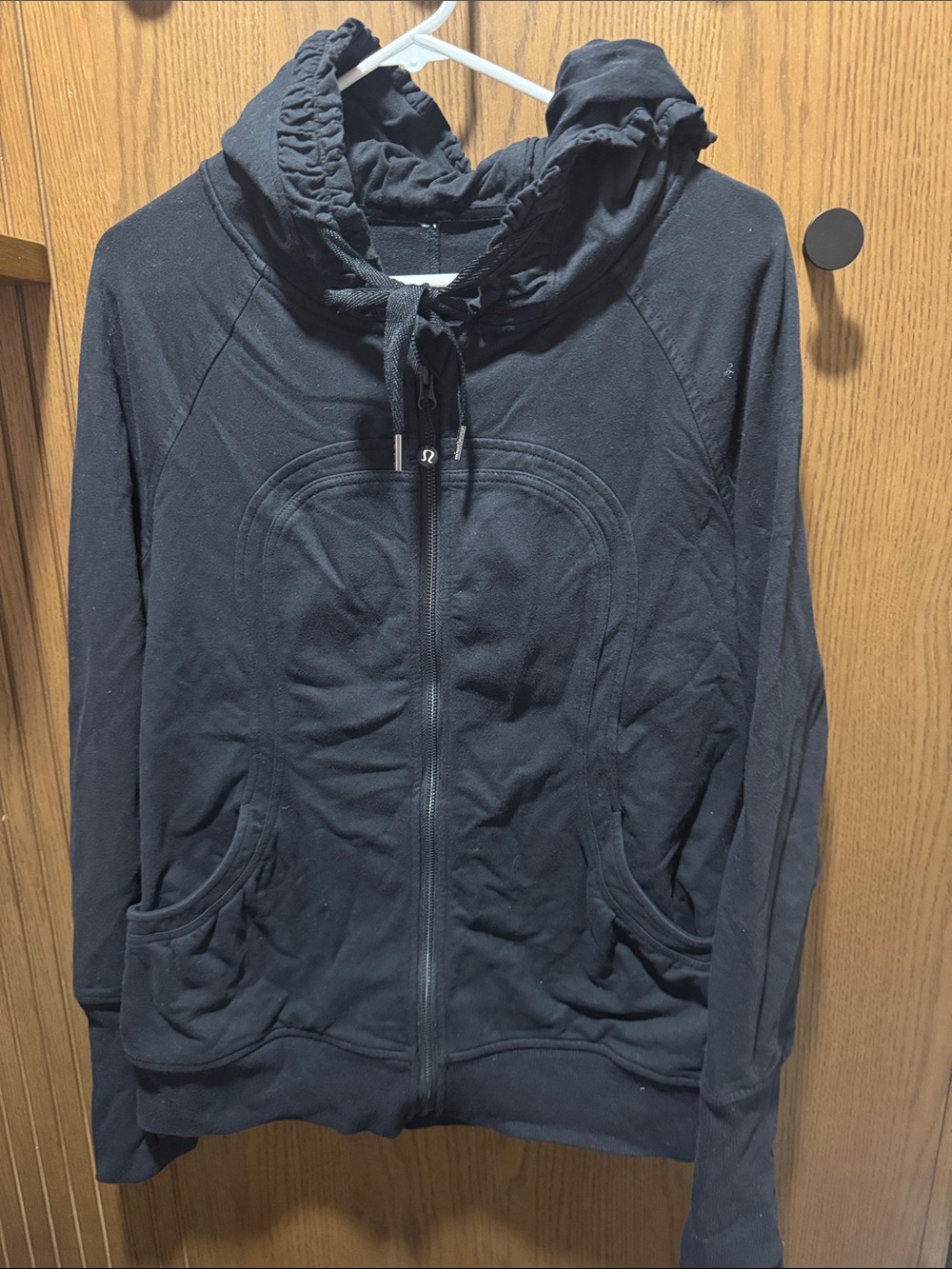 lululemon athletica Black Hooded Zip Bomber Jacket